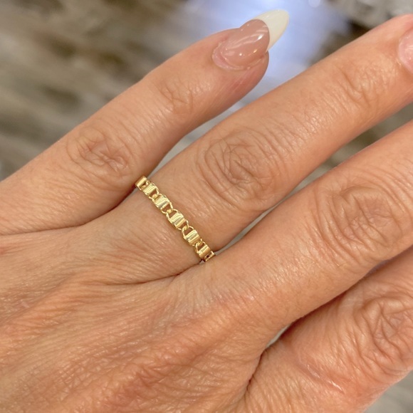 10K yellow Gold Dainty Wedding Band Ring size 4 5 6 7 8 9